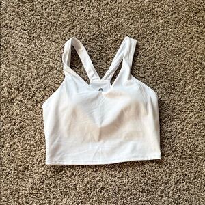 Velocity White Camisole Top Sports Bra